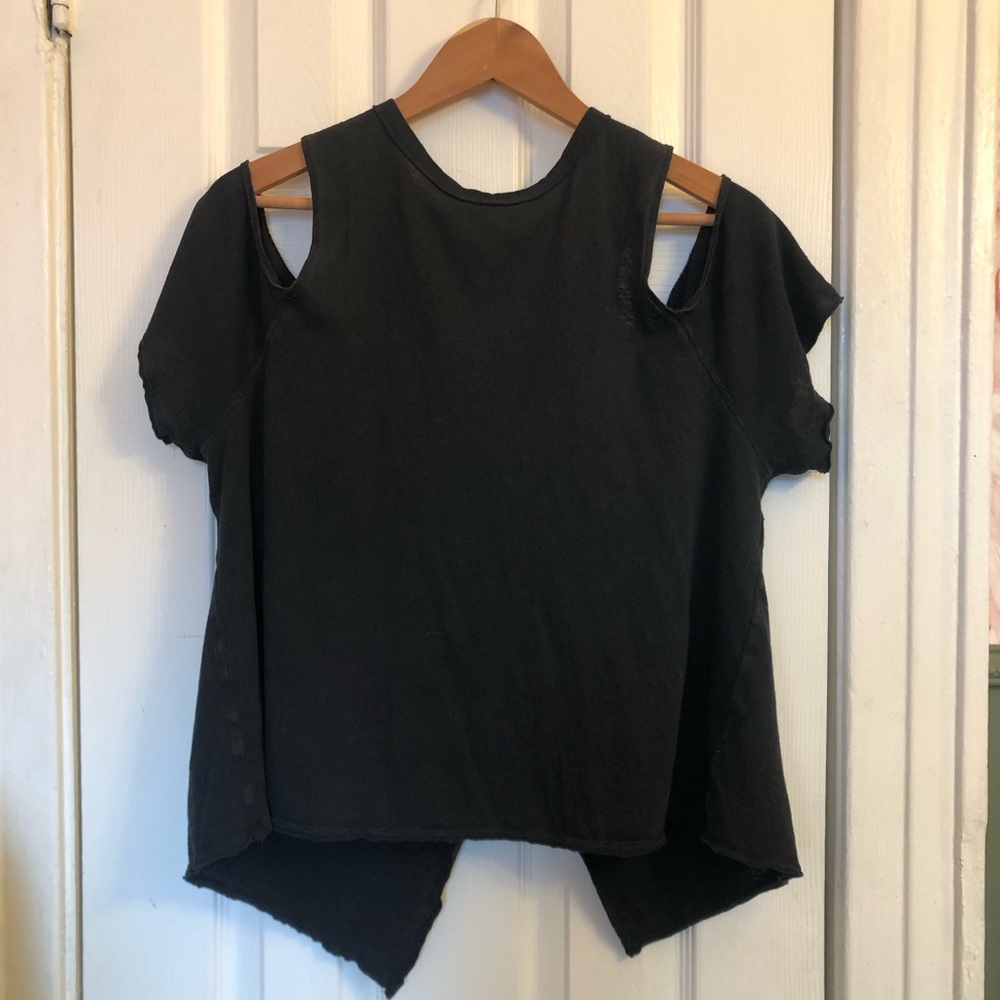 We The Free black cross back cut-out style t-shirt. Size L